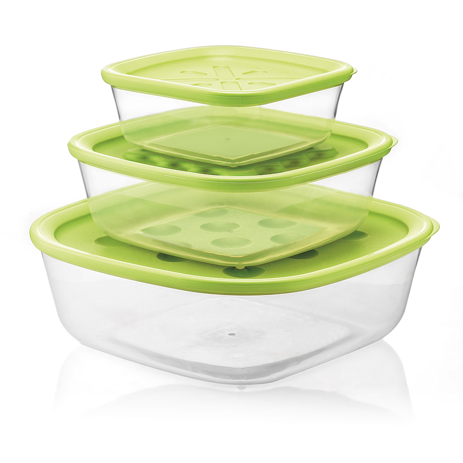 21885284 Набор из 3-х контейнеров forme casa зеленый Guzzini 