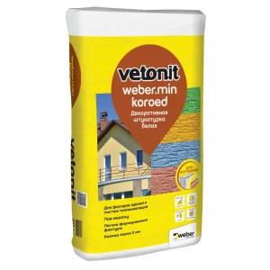 Штукатурка декоративная Vetonit Min короед 2 мм 20 кг