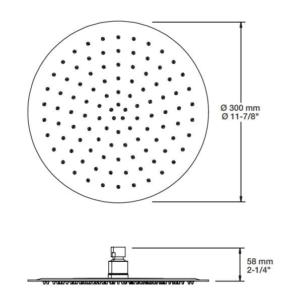 Круглая потолочная душевая головка из нержавеющей стали BARIL TET-1213-01 ARCH-00145142 - Вид №2