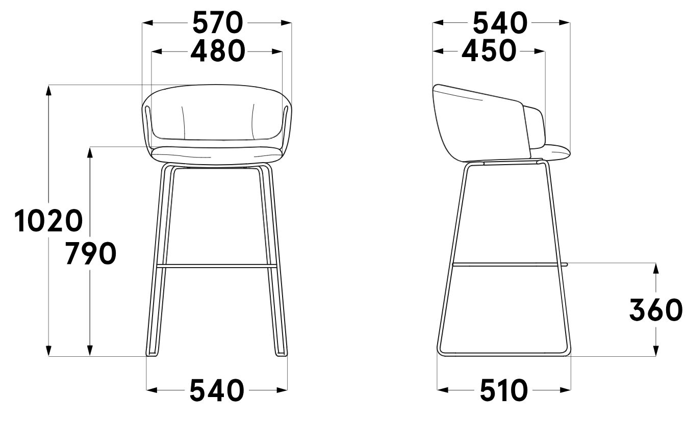 Высокий табурет из ткани MDD COLLAR ARCH-00153163 - Вид №10