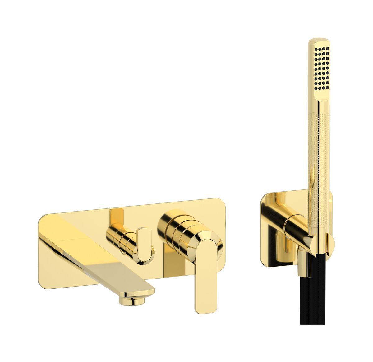 Настенный смеситель для ванны с 4 отверстиями и ручным душем IB C-67 ARCH-00064351 - Вид №2