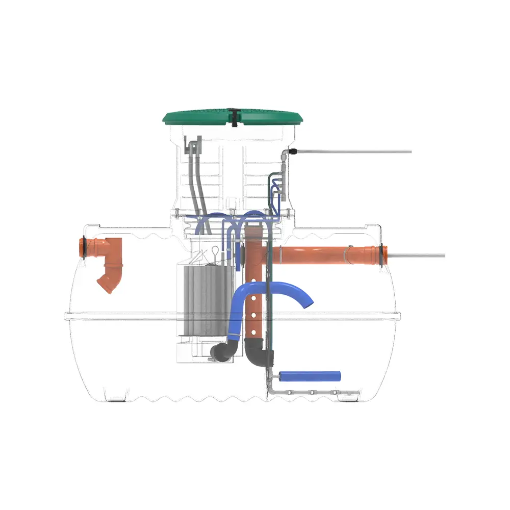Станция биологической очистки четрыхкамерная Rostok Ground 4 Pro 1800 литров 800 л/сутки STLM-2204309 - Вид №10