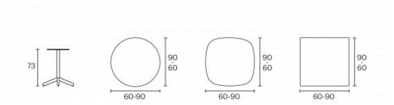 ENEA Квадратный стол с алюминиевым основанием и столешницей из hpl Lottus tables sun-id-1357997 - Вид №6
