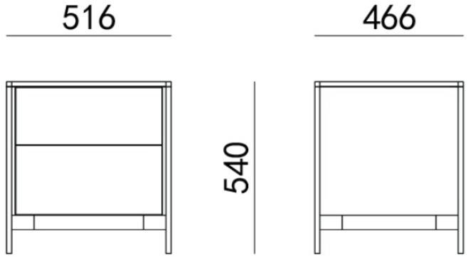 HC28 Cosmo Деревянная тумбочка с ящиками Lonja 53c004 - Вид №1