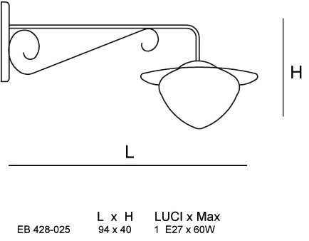 Siru Настенный светильник для улицы из муранского стекла  Eb 428-025  - Вид №2