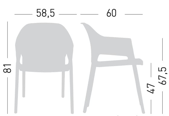 Штабелируемый стул из инженерного пластика с подлокотниками GABER Minush ARCH-00067154 - Вид №5