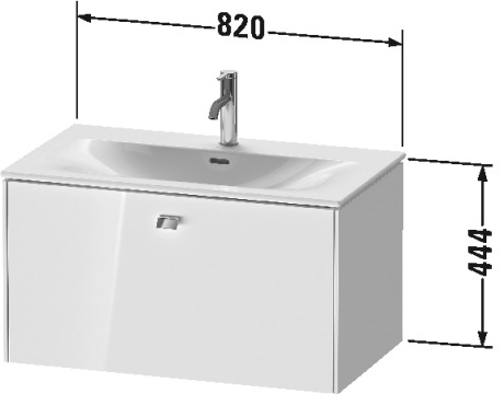 BR421204949 Brioso Тумбочка подвесная Графит матовый, декор Duravit - Вид №1