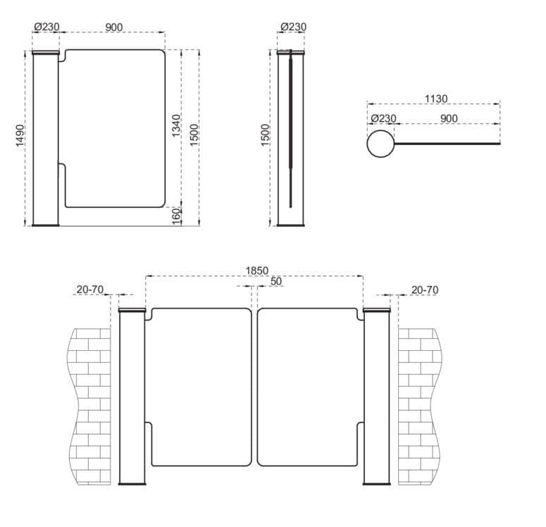 Турникет из нержавеющей стали CAME GLA2 ARCH-00116208 - Вид №2
