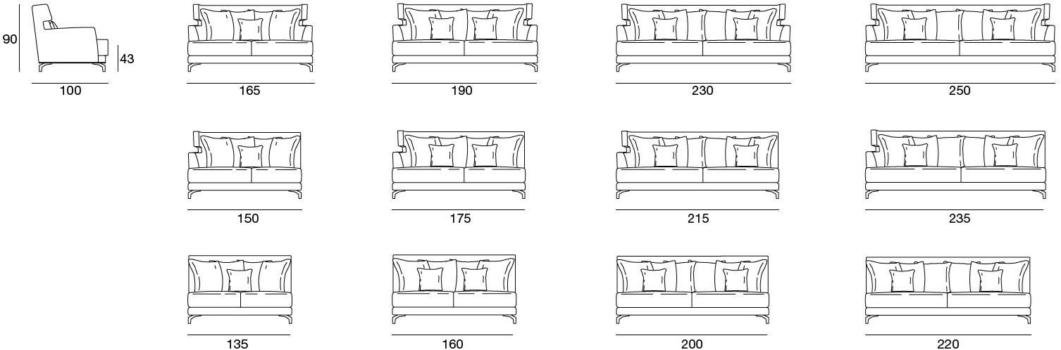 CTS SALOTTI Диван из ткани Well sun-id-1396843 - Вид №3