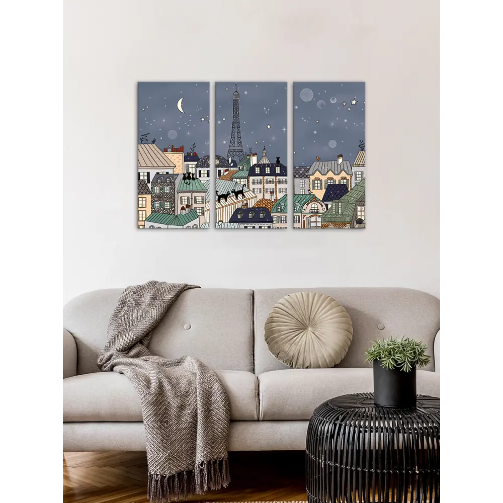 Картина на МДФ Крыши Парижа 30x60 см 3 шт POSTERMARKET STLM-2072724 - Вид №3