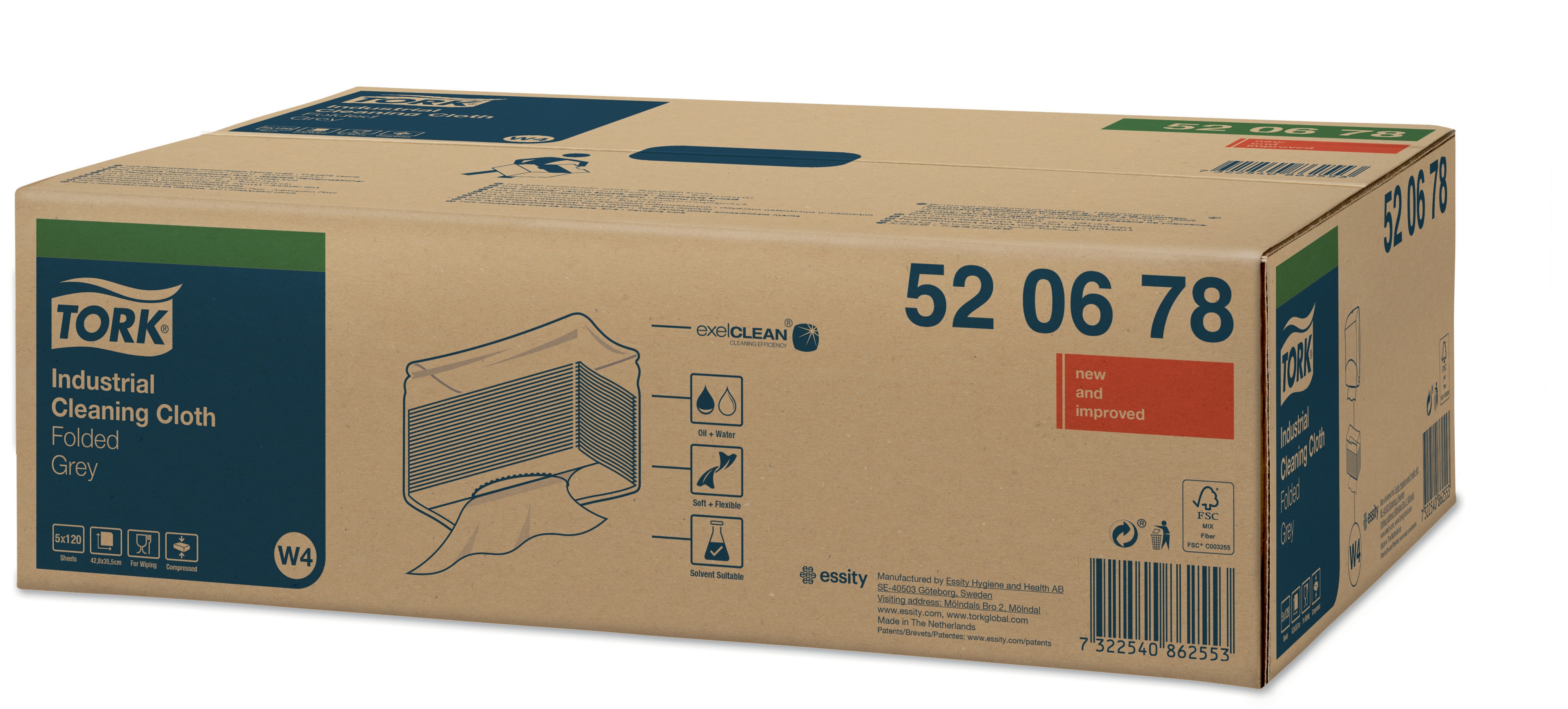 52067838 Салфетка нетканая для очистки от промышленных загрязнений Tork  - Вид №2