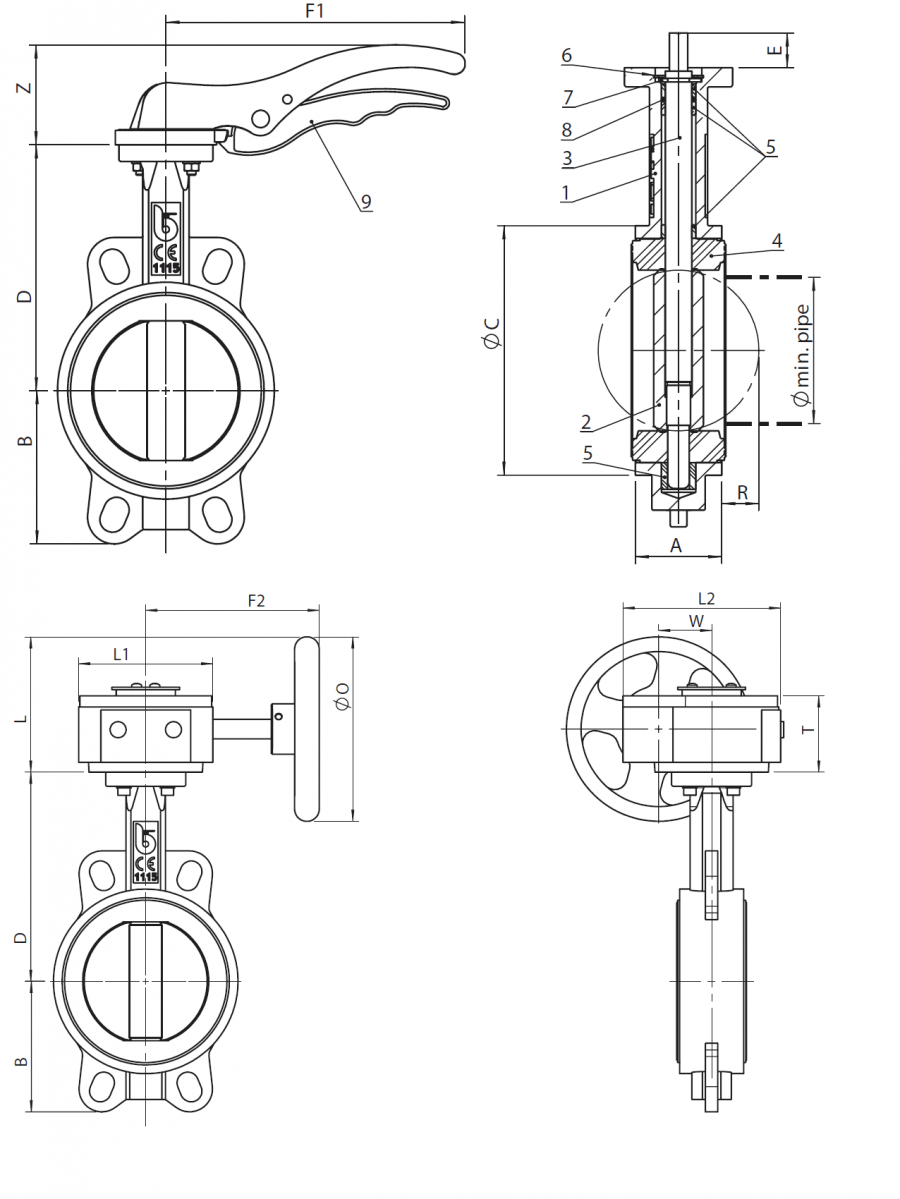 CIMBERIO CIM 3000 32 Дисковый поворотный затвор CIM 3000 PN 16  - Вид №1