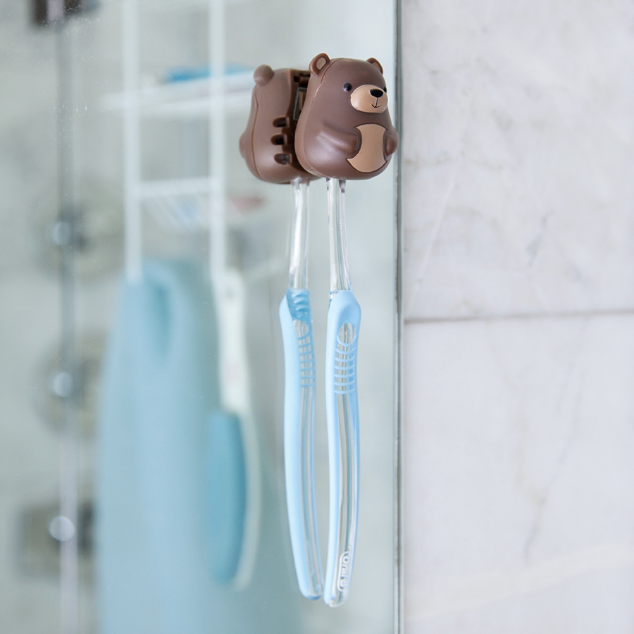 HH25-BR Держатель для зубной щетки bear подвесной Kikkerland  - Вид №1