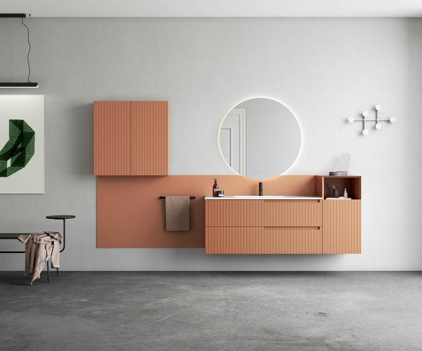 Fiora Настенная тумба под умывальник с ящиками Synergy sun-id-1368723 - Вид №8