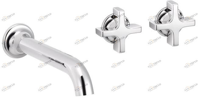 rvb Смеситель для умывальника настенный на 3 отверстия из хромированной латуни Times 4073.--.51