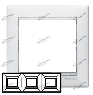 Рамка для розеток и выключателей 3-ая белая legrand 2477