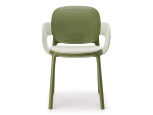 Тканевый стул с подлокотниками и встроенной подушкой