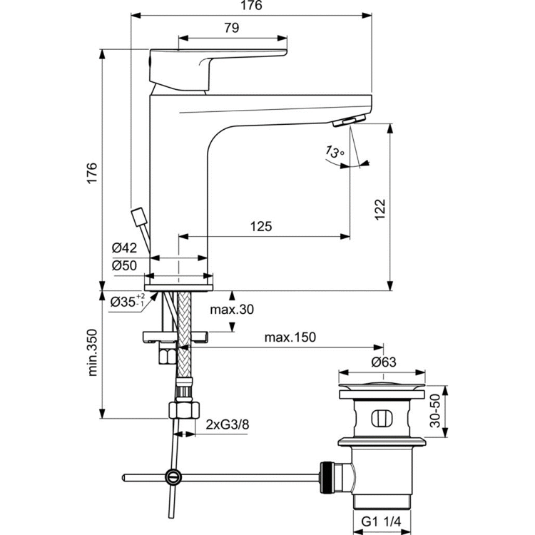 BC699XG Смеситель для раковины Ideal Standard CERAFINE O - Вид №5