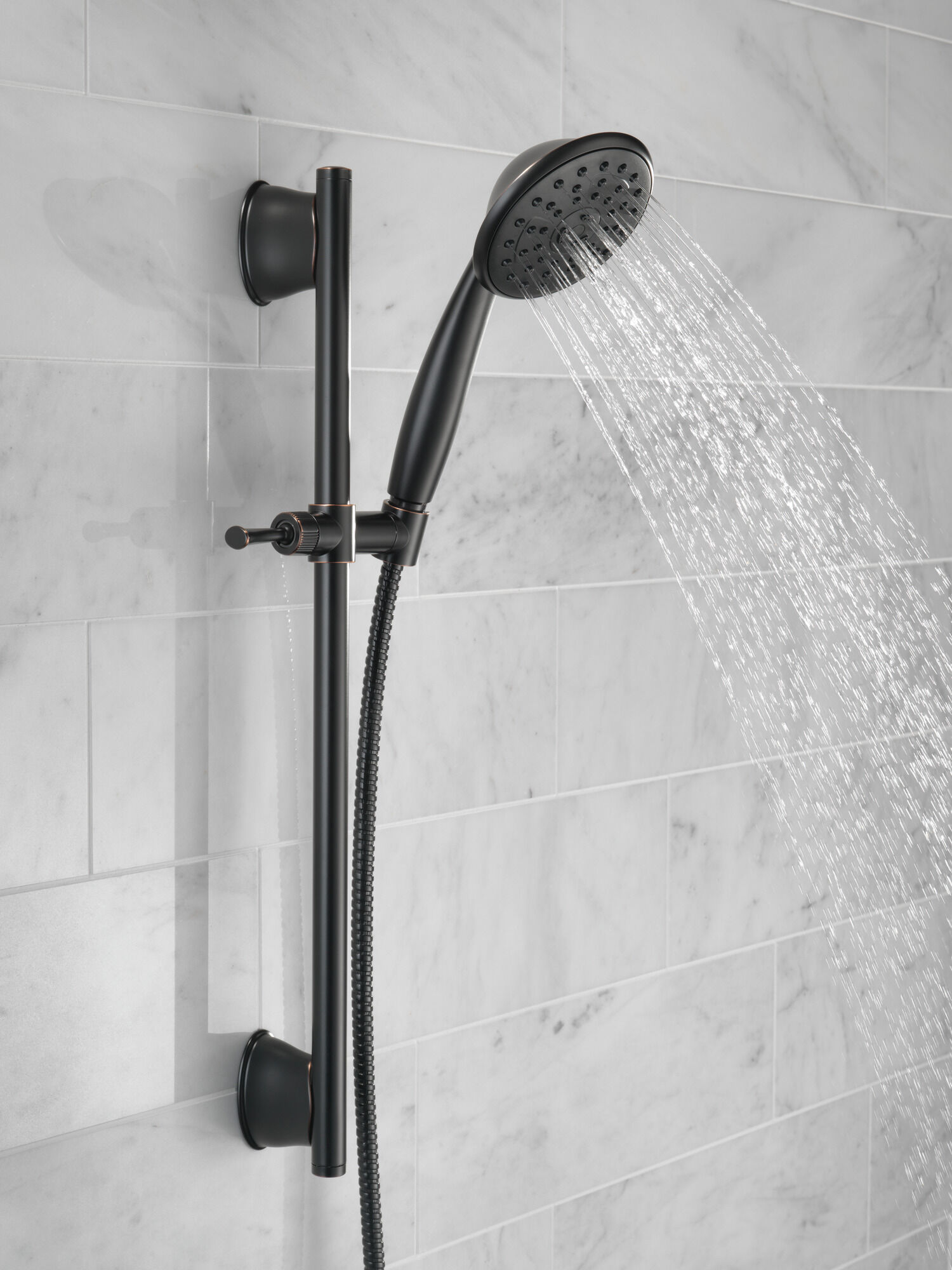 75806OB Ручной душ Porter 3 Setting Wall Bar Delta Faucet Universal Showering Масляная натертая бронза  - Вид №5