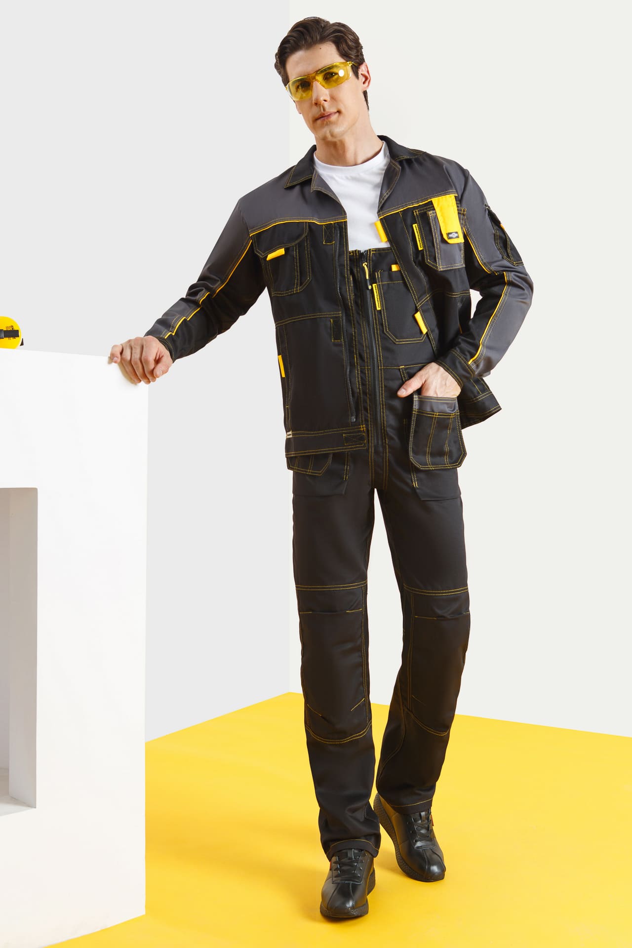 4956829 Костюм "Профессионал-2" черный-графит-желтый GENESIS  Летняя спецодежда  размер 52-54/170-176  - Вид №7