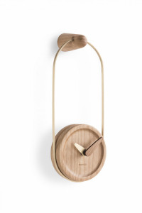 094984 Настенные часы Micro Eslabón латунь-дуб Nomon Micro Eslabon