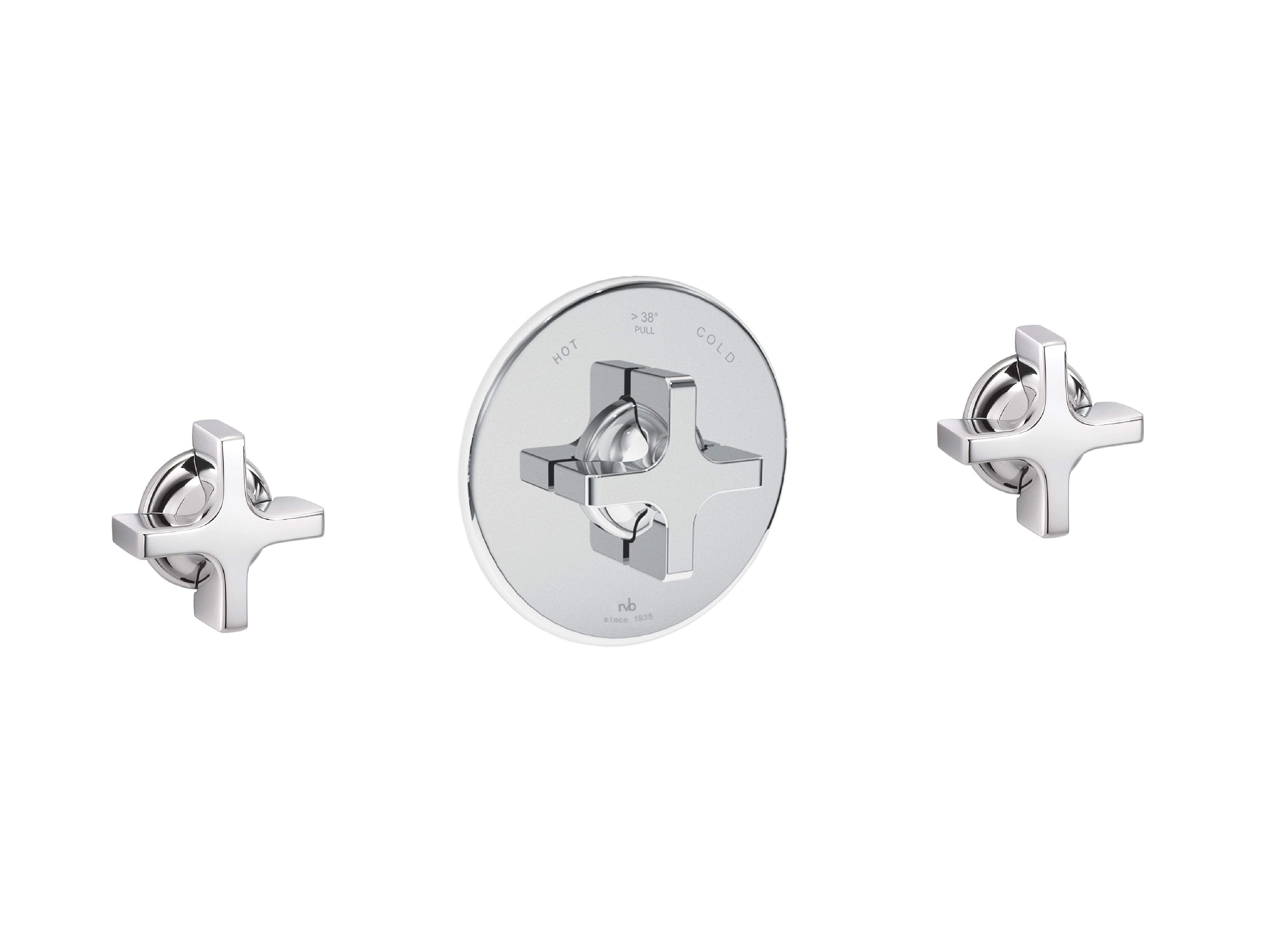 Термостатический набор для душа с 3 отверстиями из хромированной латуни rvb TIMES ARCH-00117994 - Вид №1