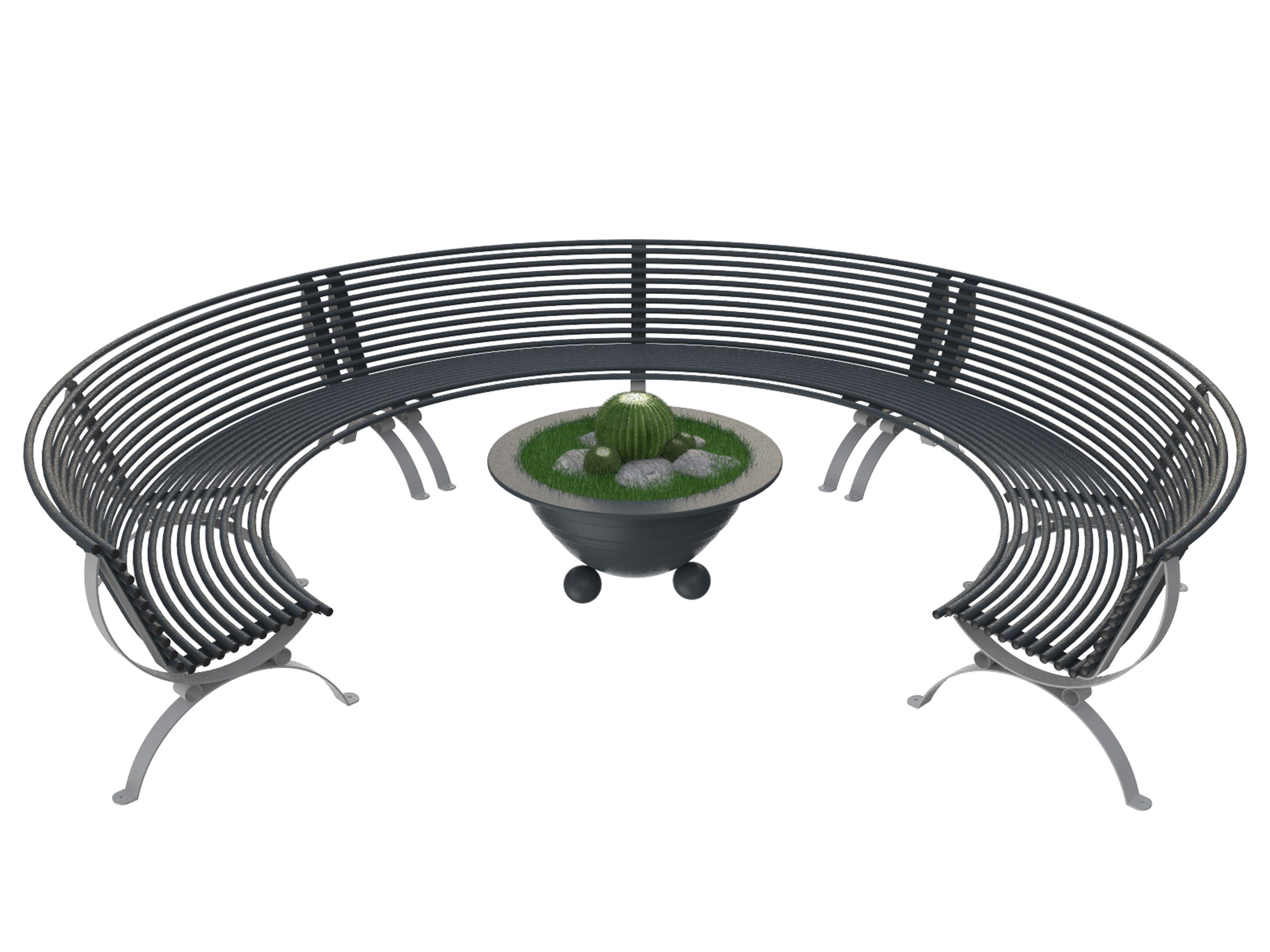 Металлическая изогнутая скамья со спинкой Lazzari Позитано ARCH-00017492 - Вид №2