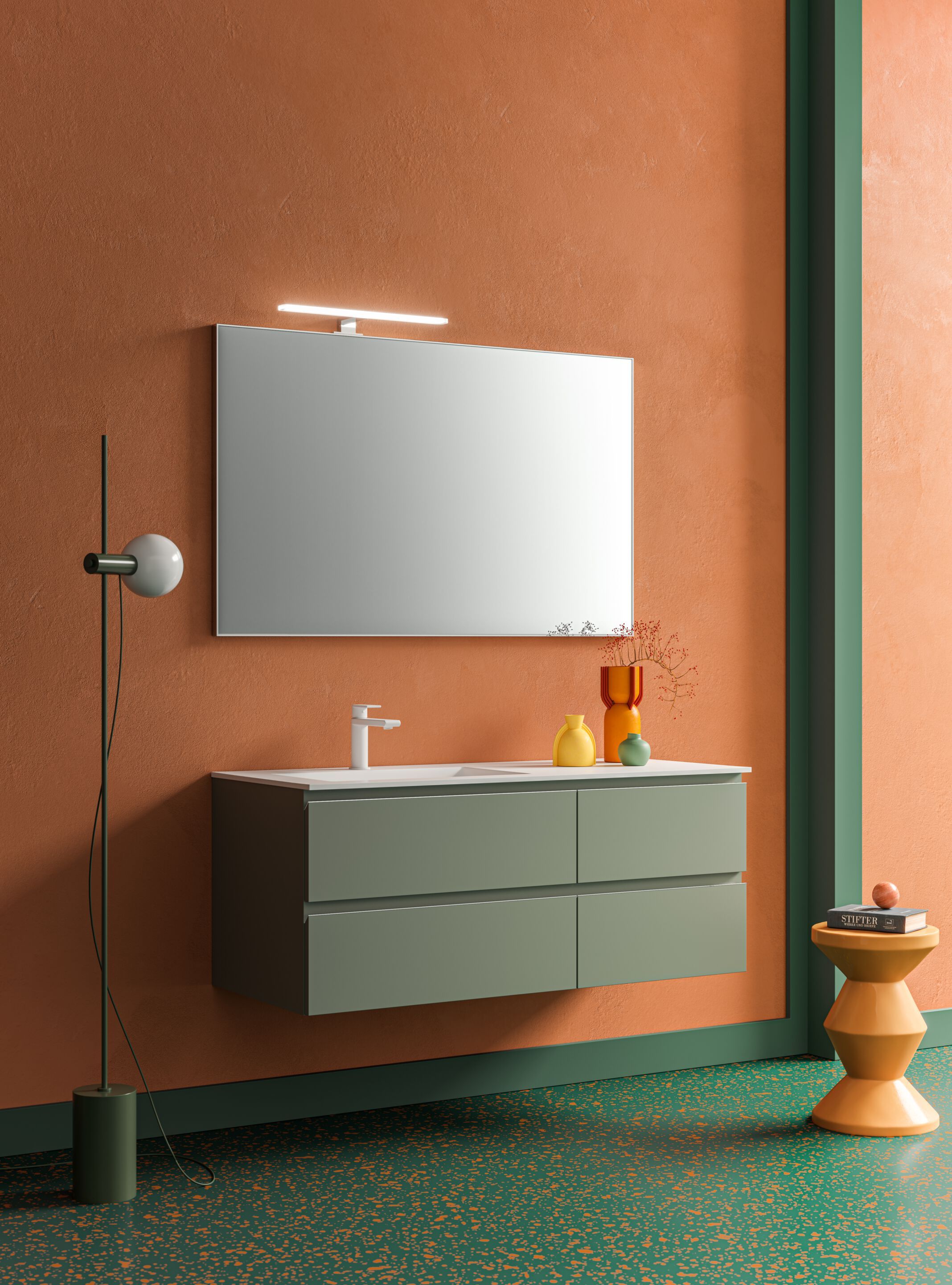 Подвесной шкаф для умывальника со встроенной раковиной Arbi Arredobagno HO.ME PLUS 45° 05 ARCH-00027133 - Вид №1