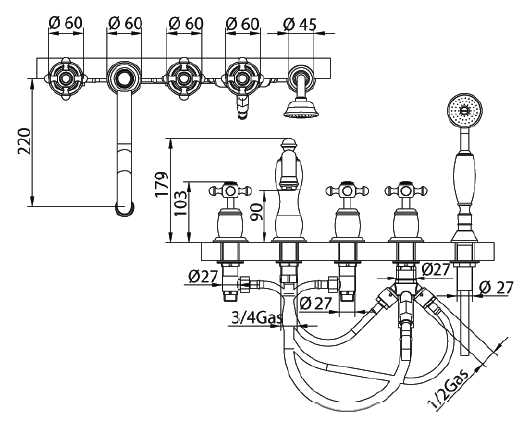 616640ZZ06 Смеситель Bandini Antica Santreyd - Вид №1