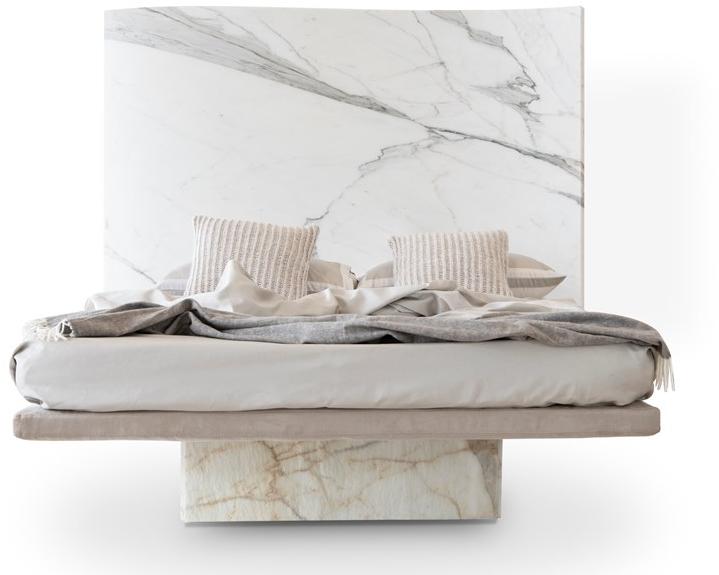 SAGEVAN MARMI Двуспальная кровать из скульптурного мрамора Whitedream sun-id-1355018 - Вид №1
