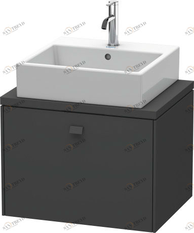 BR510004949 Тумбочка для компактной консоли Brioso #BR5100 620 x 480 мм Графит матовый, декор Duravit