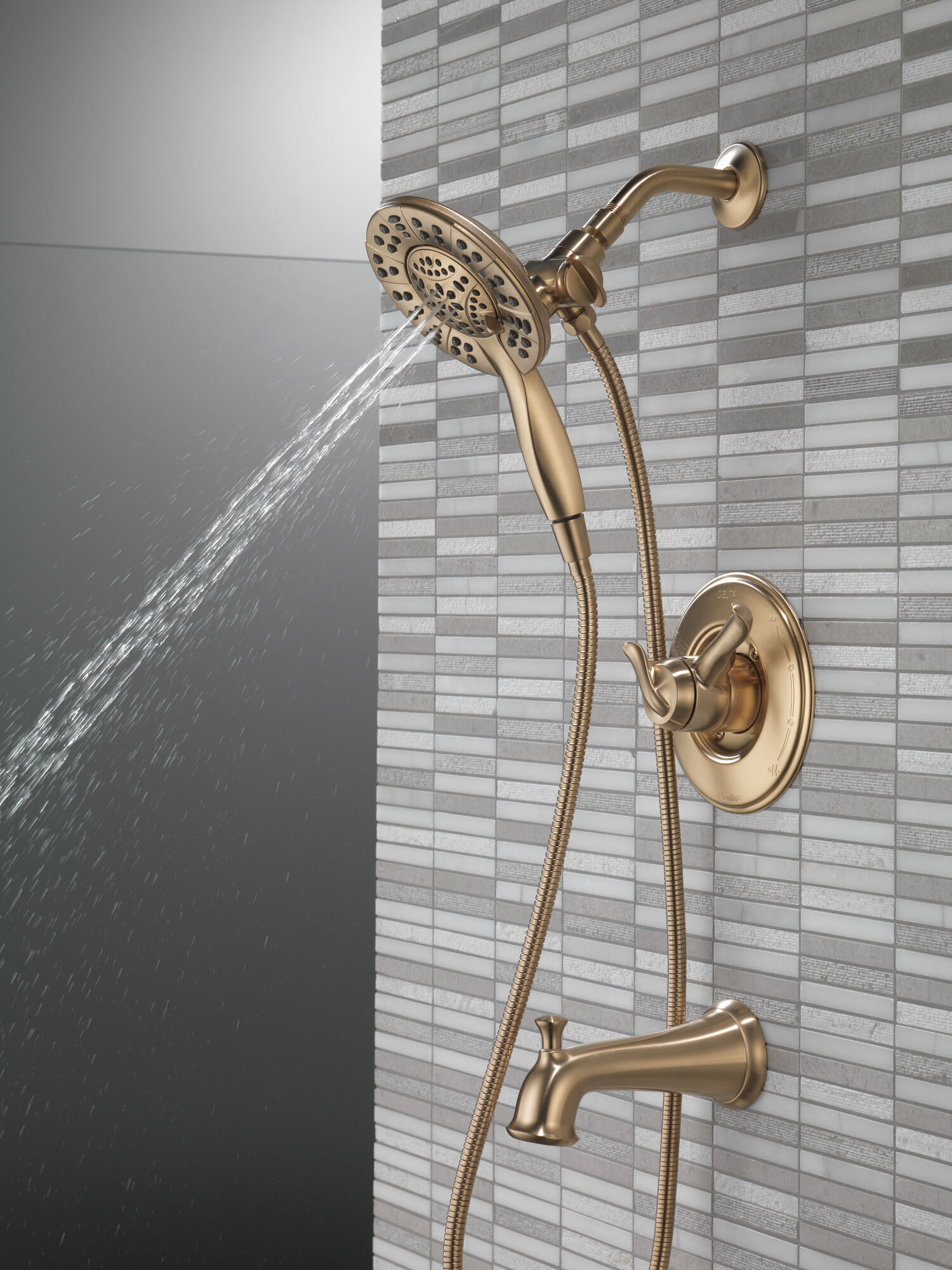 T17494-CZ-I Панель Monitor® 17 Series для ванны и душа с In2ition® Delta Faucet Linden Шампанское бронза  - Вид №8