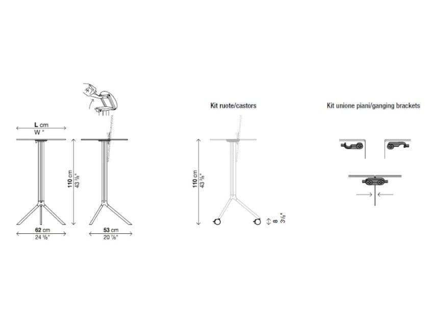 Круглый складной журнальный столик Kristalia Poule ARCH-00080306 - Вид №8