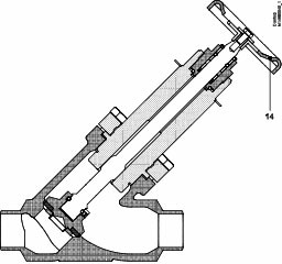 Danfoss SVA-L — запорные клапаны с удлиненным штоком SVA-L 15 A ANG CAP Запорный клапан 148B5261  - Вид №2