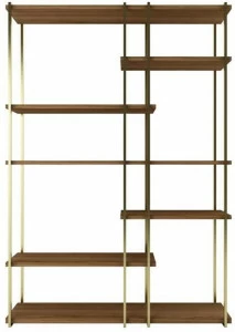 ZALABA Design Открытый двусторонний книжный шкаф из стали и дерева Zulu