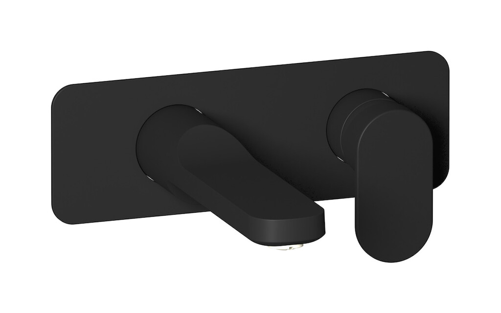 Встроенный в стену смеситель для раковины на 2 отверстия в комплекте с донным клапаном WE ARE IB sh061bb Matt Black YesPlease