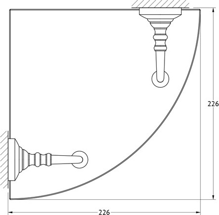 STI 319 Полка угловая 3-х ярусная 23 cm 3SC STILMAR MATTE GOLD Treesseci 3SC - Вид №1