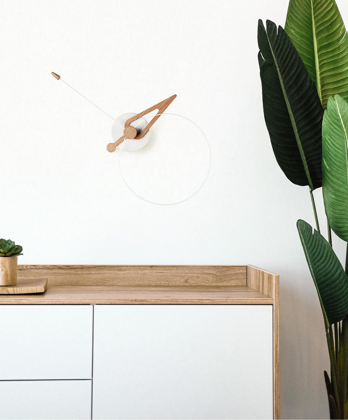 095292 Настенные часы дуб-белый Nomon Pico - Вид №1