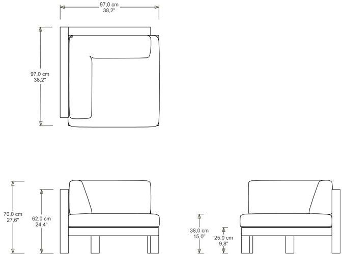TRIBÙ Садовый диван из модульной ткани Pure sofa sun-id-1421902 - Вид №7