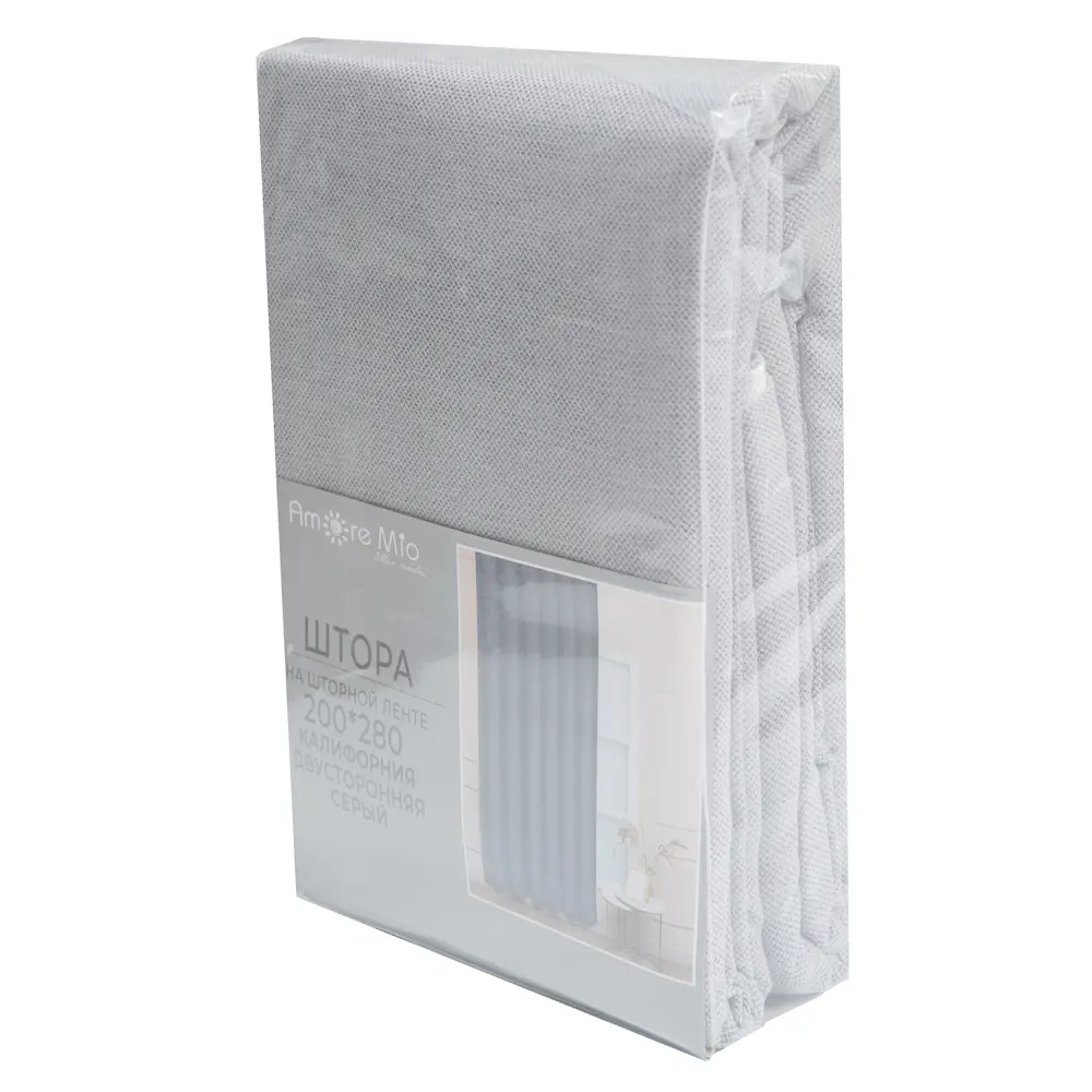 Штора Калифорния 200×280 см серый - неоклассика для спальни 89433193 AMORE MIO STLM-1583591 - Вид №7