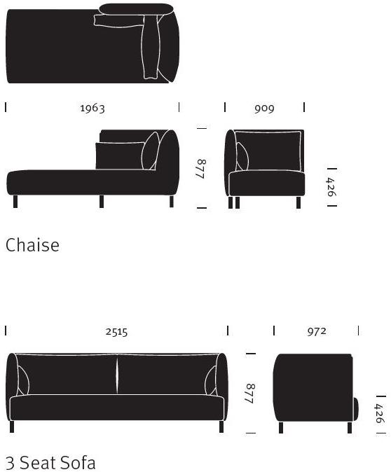 Herman Miller 3-х местный тканевый диван с шезлонгом Colourform sun-id-1403298 - Вид №6