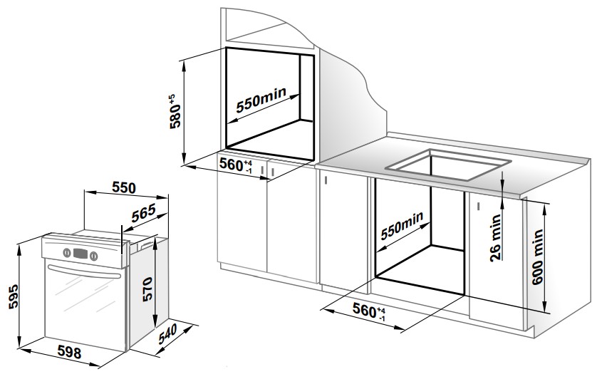 9914413 Электрический духовой шкаф Gefest 622-02 АC черный STDN-0128079 - Вид №2