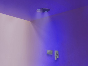 Круглая потолочная душевая головка из нержавеющей стали с хромотерапией