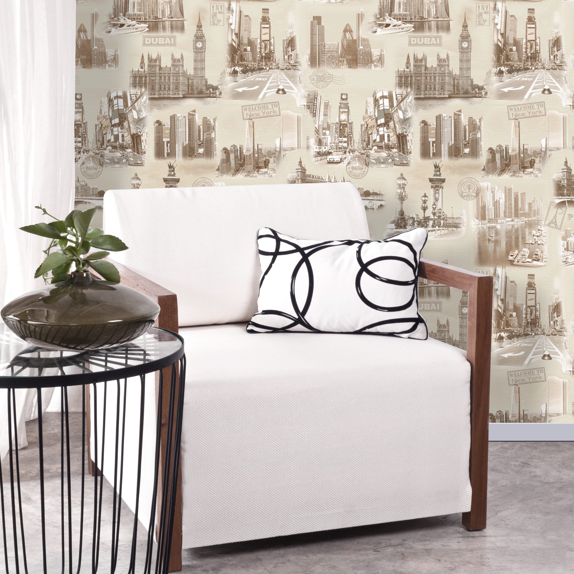 82938321 Обои бумажные бежевые 0.53 м 4713 Сити Santreyd - Вид №2