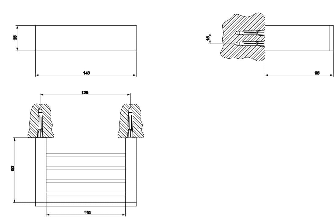 Латунный держатель дозатора Gessi прямоугольник ARCH-00057760 - Вид №2