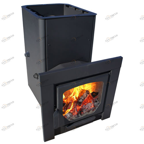 Банная печь Варвара Паленица Панорама с теплообменником вынос 160 3760