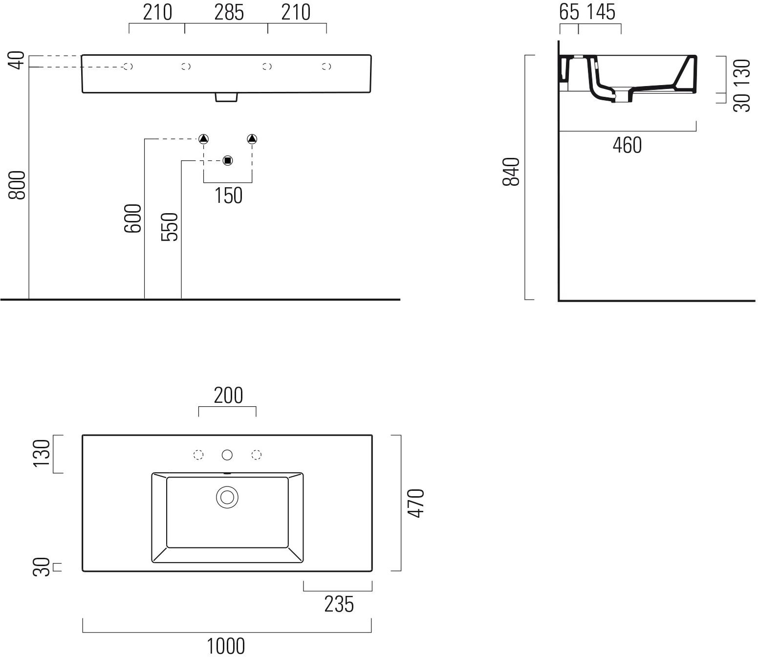8951111 Накладная раковина на столешницу  овальная GSI ceramica Kube - Вид №2