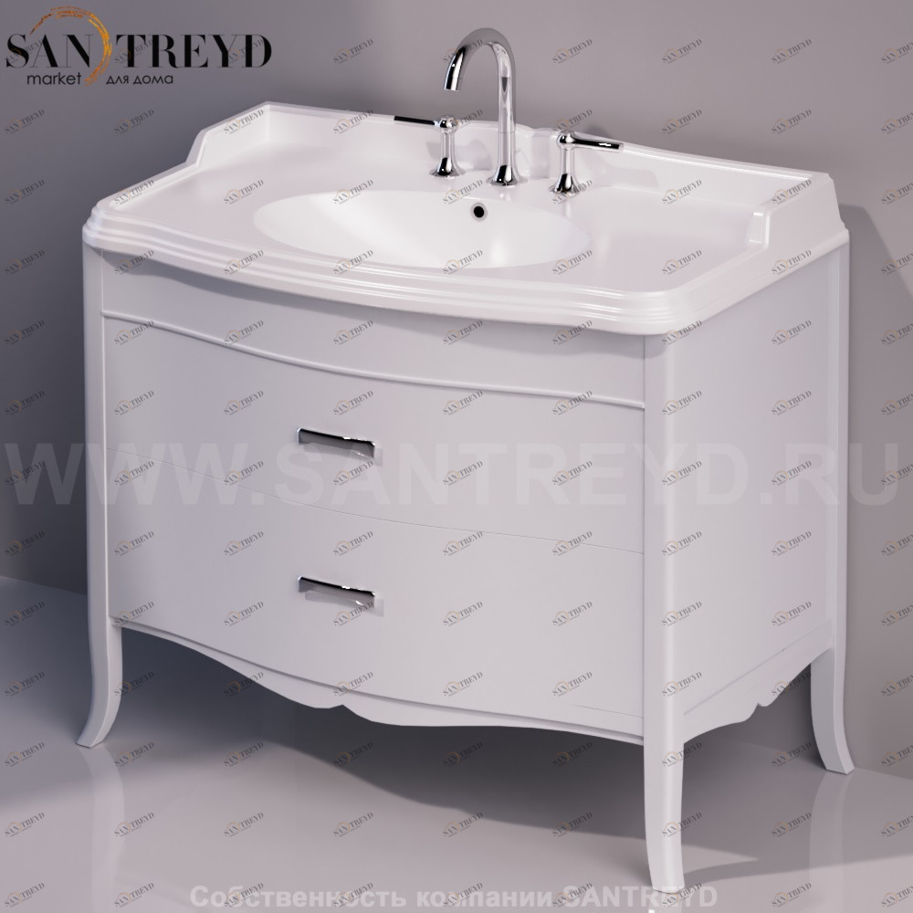 Тумба с ящиком под раковину AR874 белая Simas Arcade ARM4BIANCO