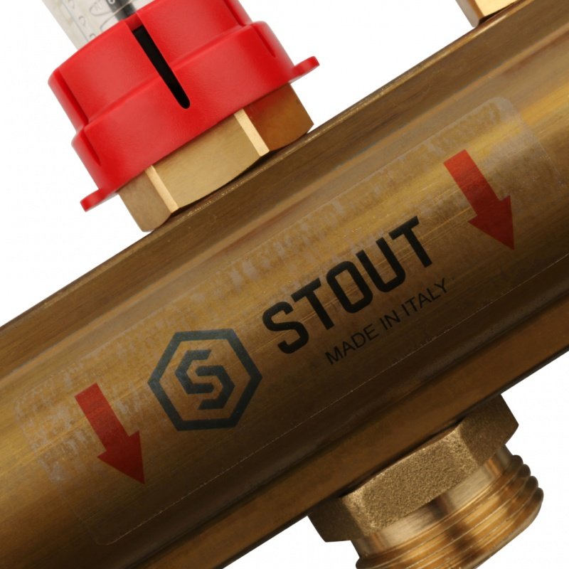 Коллектор из латуни на 7 вых. с расходомерами STOUT SMB0473000007 - Вид №3