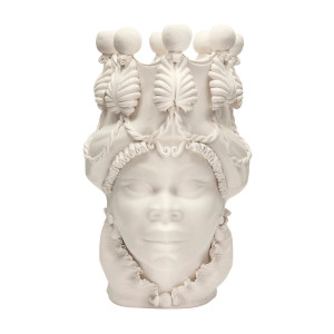 200837-WT ABHIKA ВАЗА MORO LADY С ПОДСВЕЧНИКОМ WHITE MATT